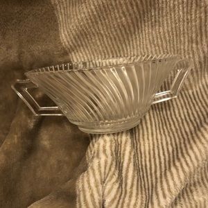 Vintage Small Glass Bowl With Handles